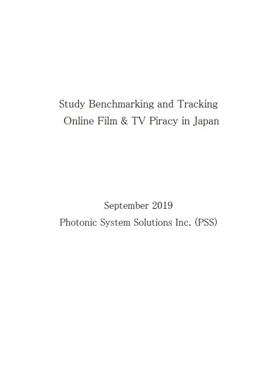 Study Benchmarking and Tracking  Online Film & TV Piracy in Japan